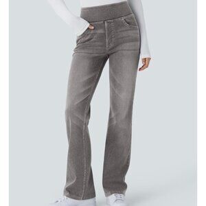 Halara Flex High Waisted Pockets Washed Casual Bootcut Jeans NWT